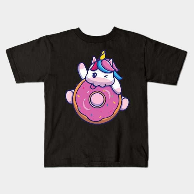 cat unicorn so cute face mask Kids T-Shirt by Cats Cute 